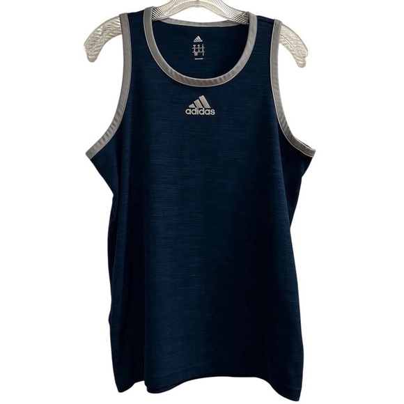 Adidas Men's Blue Sleeveless Training Tank Top Size M Gym Basketball - Picture 1 of 10